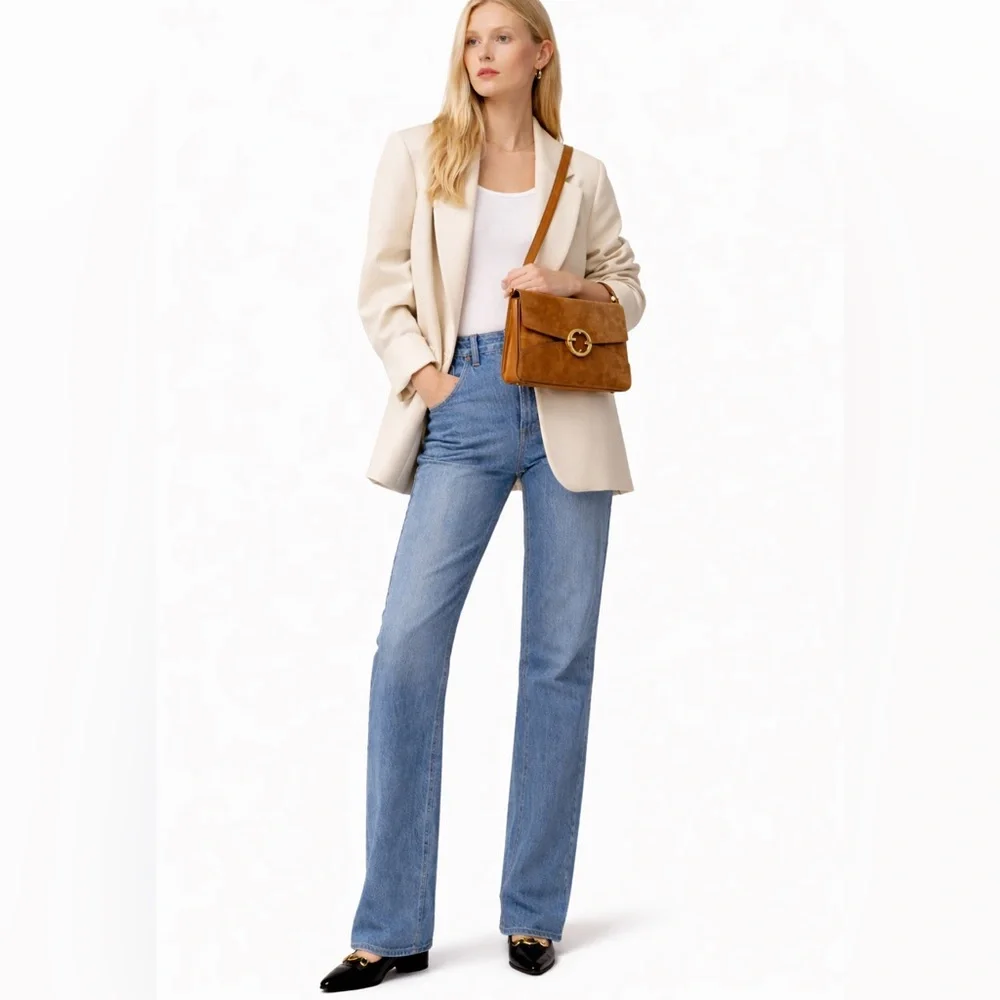 Vintage 1970s Gucci Blondie Camel Suede GG Envelope Bag convertible - Picture 2 of 14